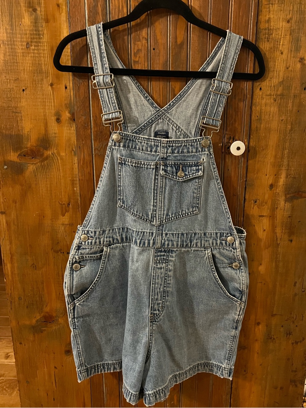Gap Women’s Light Wash Denim Short Overalls Size Medium